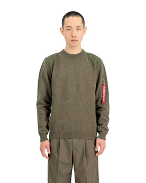 Alpha Industries Knitted Utility Sweatshirt Men's Sweater Mud Olive