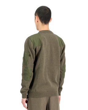 Alpha Industries Knitted Utility Sweatshirt Men's Sweater Mud Olive