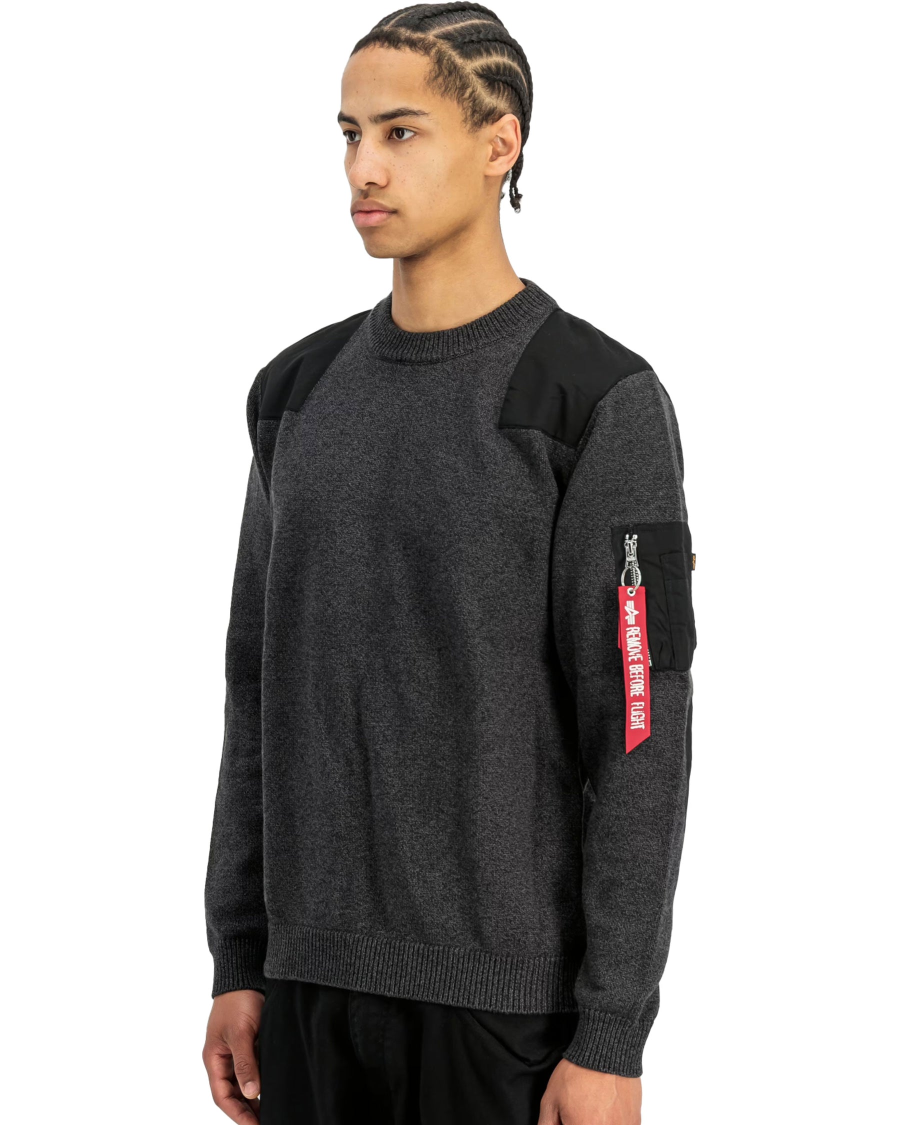Alpha Industries Knitted Utility Sweatshirt Men's Sweater Black