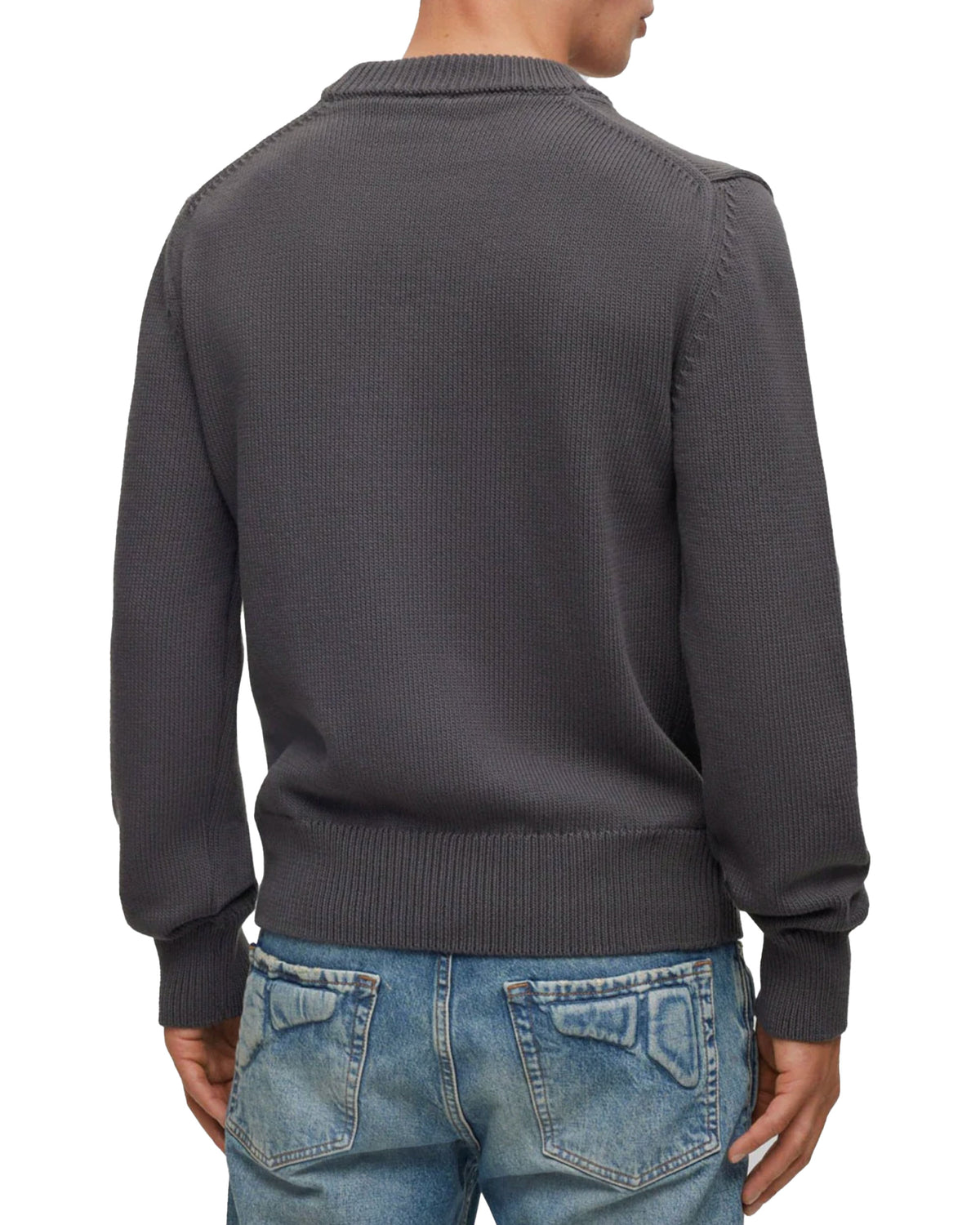 Man Sweater Boss Kaflash Grey