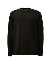 CP Company Men's Sweater Cotton Crepe Crewneck Lens Sweater Black