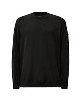 Maglione Uomo CP Company Cotton Crepe Crewneck Lens Sweater Total Eclipse