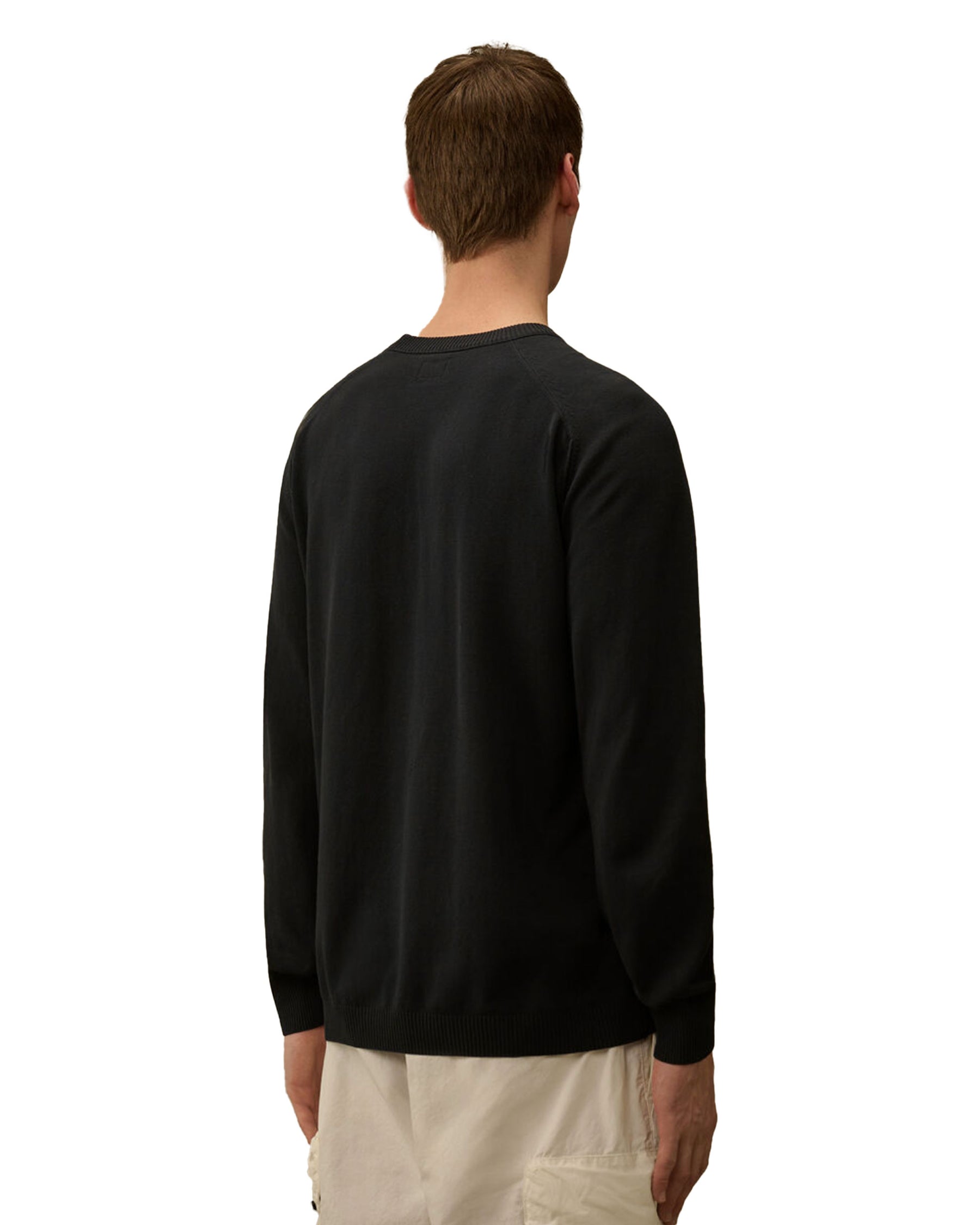 Maglione Uomo CP Company Cotton Crepe Crewneck Lens Sweater Total Eclipse