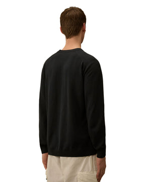 Maglione Uomo CP Company Cotton Crepe Crewneck Lens Sweater Total Eclipse