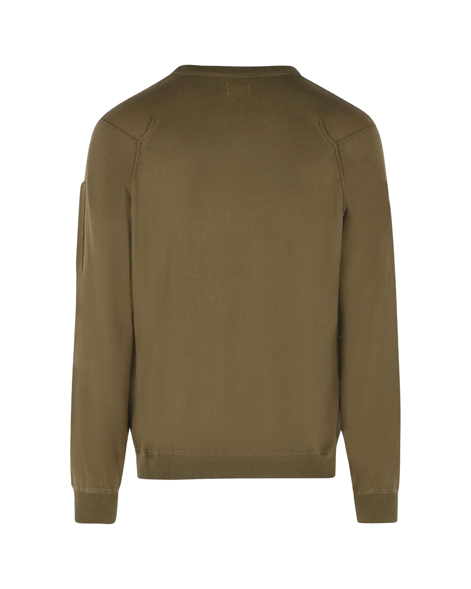 CP Company Men's Sweater Cotton Sea Island Crewneck Lens Knit Ivy Green