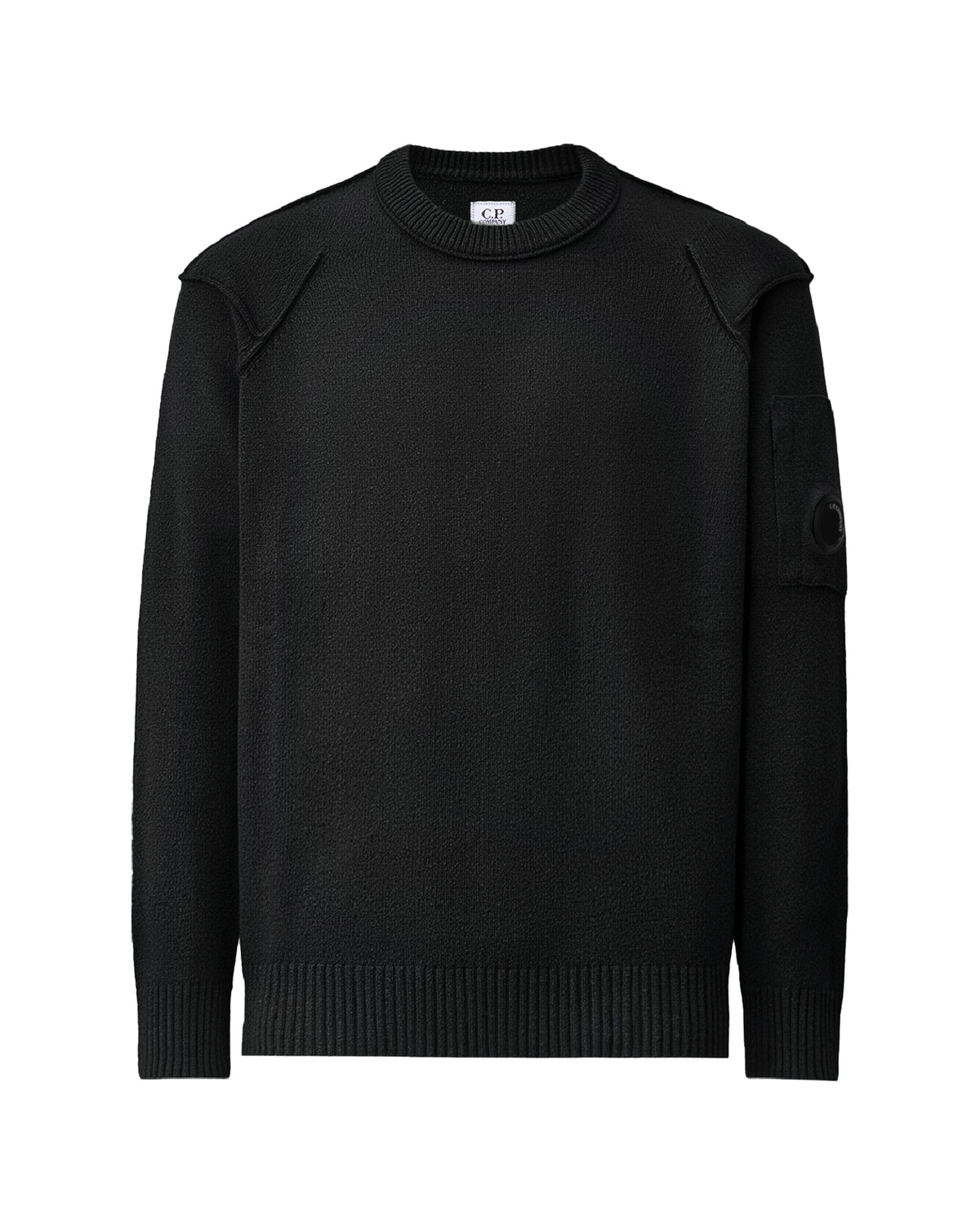 Maglione Uomo CP Company Lambswool Grs Crewneck Sweater Black