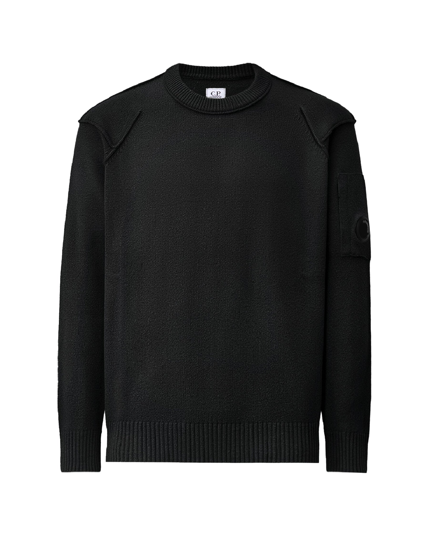 Maglione Uomo CP Company Lambswool Grs Crewneck Sweater Black