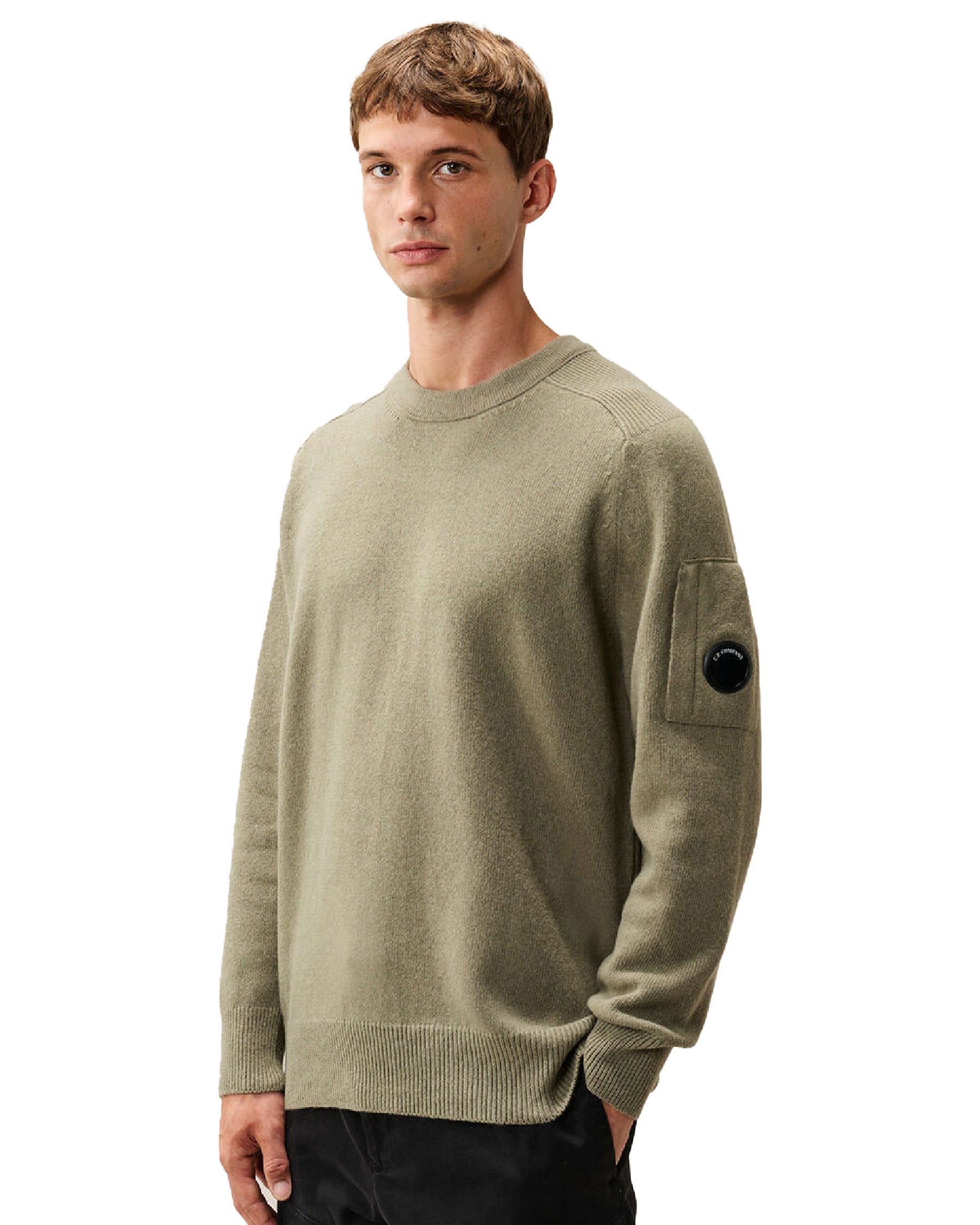 CP Company Lambswool Grs Crewneck Sweater Fallen Rock Men's Sweater