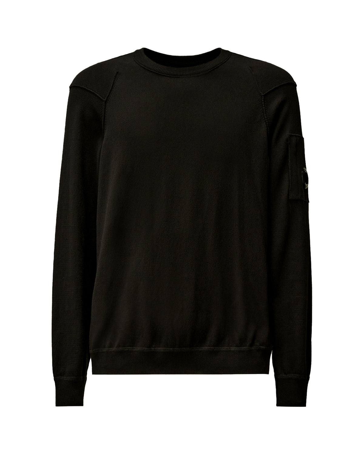 CP Company Sea Island Crew Neck Lens Knit Black