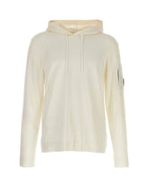 Maglione Uomo CP Company Sea Island Hooded Lens Knit Gauze White