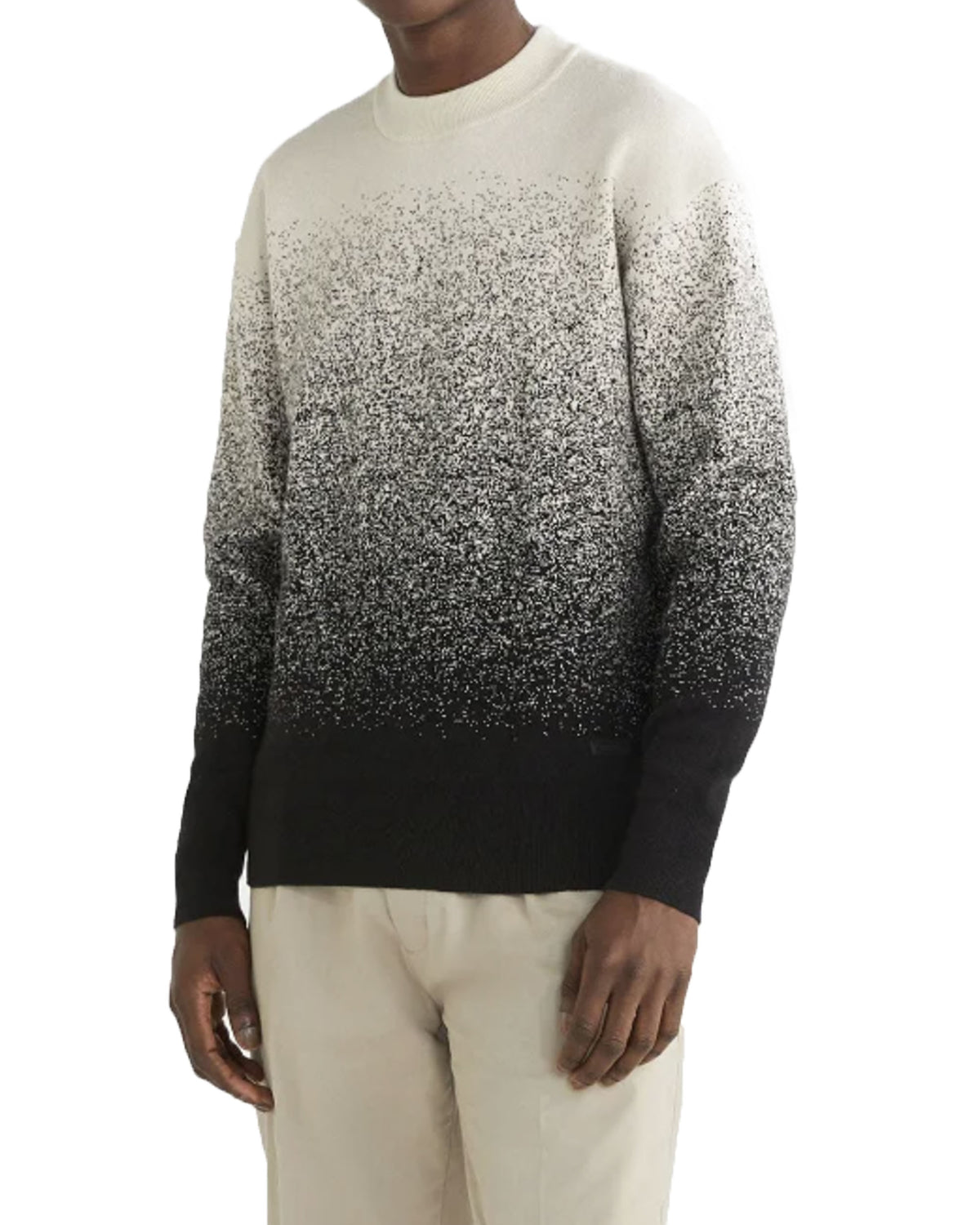 Maglione Uomo Clavin Klein Ombre Jacquard Sweater Nero