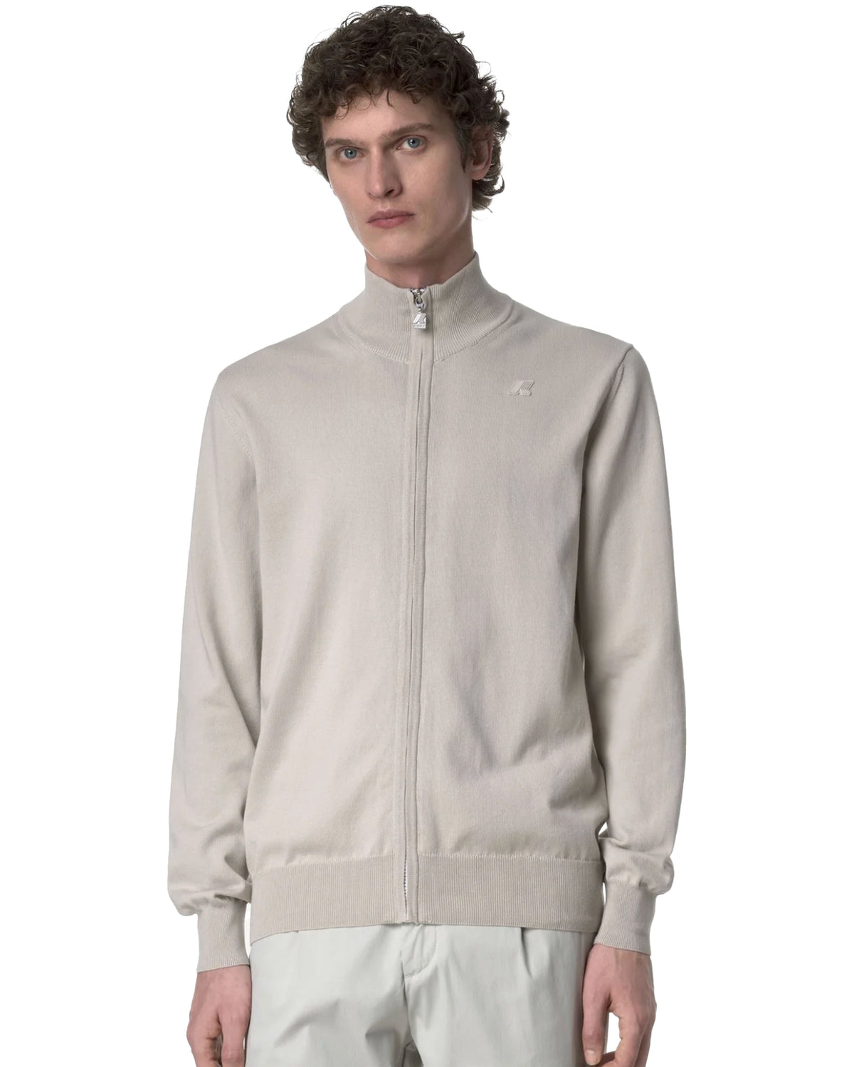Maglione Uomo K-Way Finny Full Zip Beige