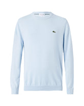 Maglione Uomo Lacoste Classic Logo in Cotone Celeste