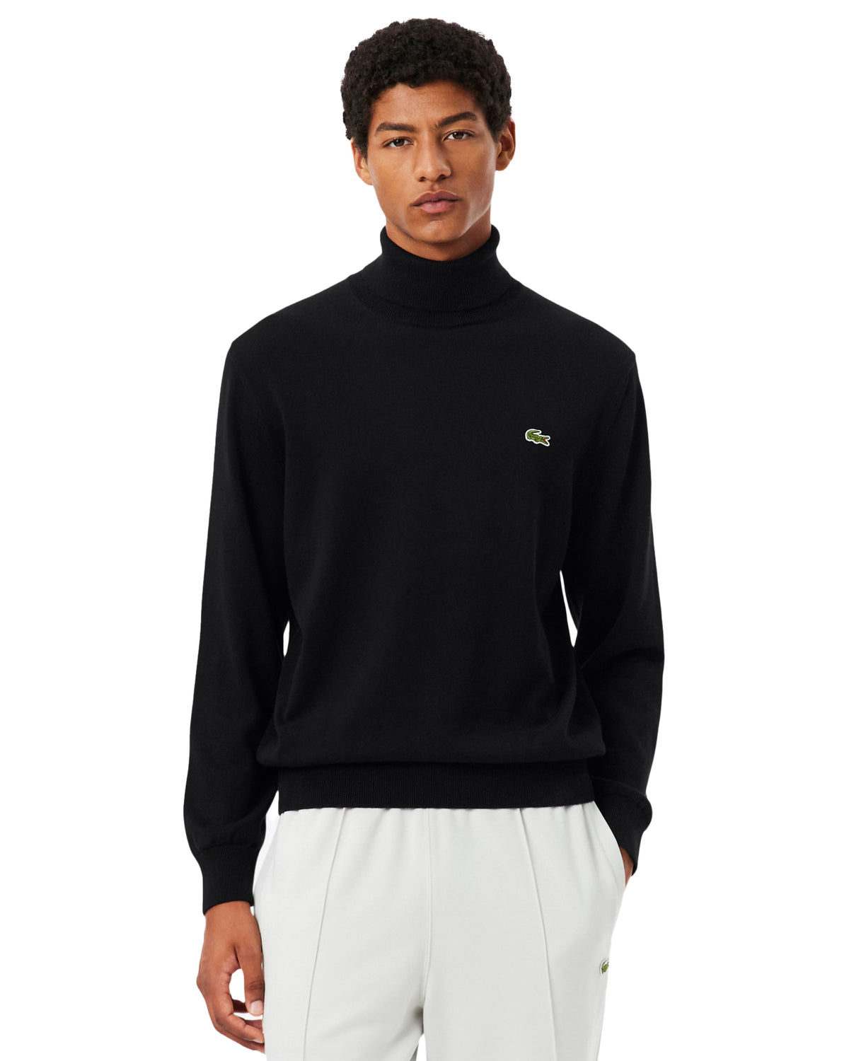 Maglione Uomo Lacoste Collo Alto Nero