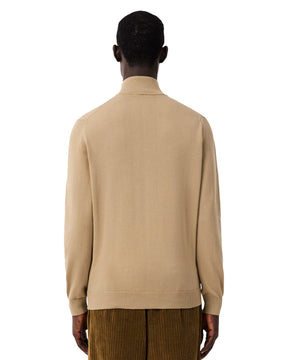 Men's Lacoste Full Zip Beige Sweater