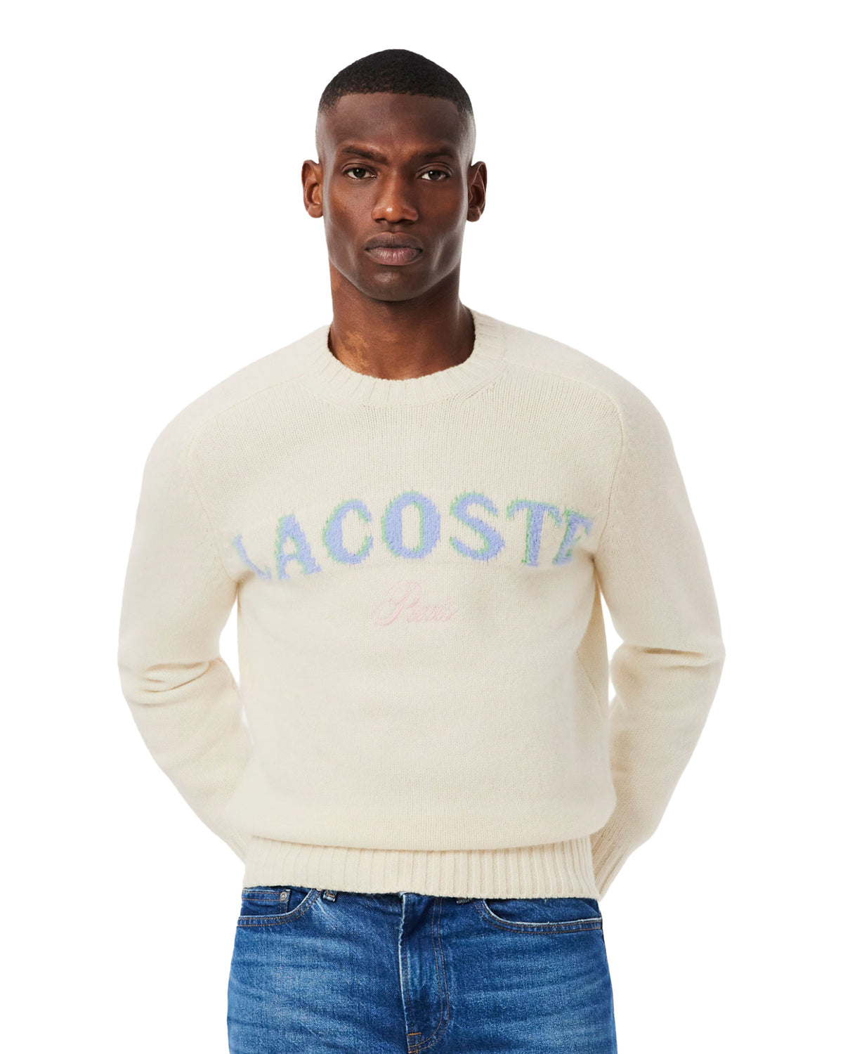 Maglione Uomo Lacoste Lana Cardata Beige