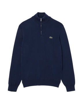 Maglione Uomo Lacoste Mezza Zip Blu