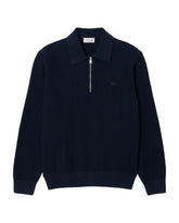 Maglione Uomo Lacoste Polo Mezza Zip Blu