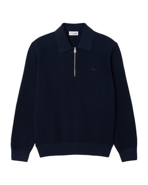 Maglione Uomo Lacoste Polo Mezza Zip Blu