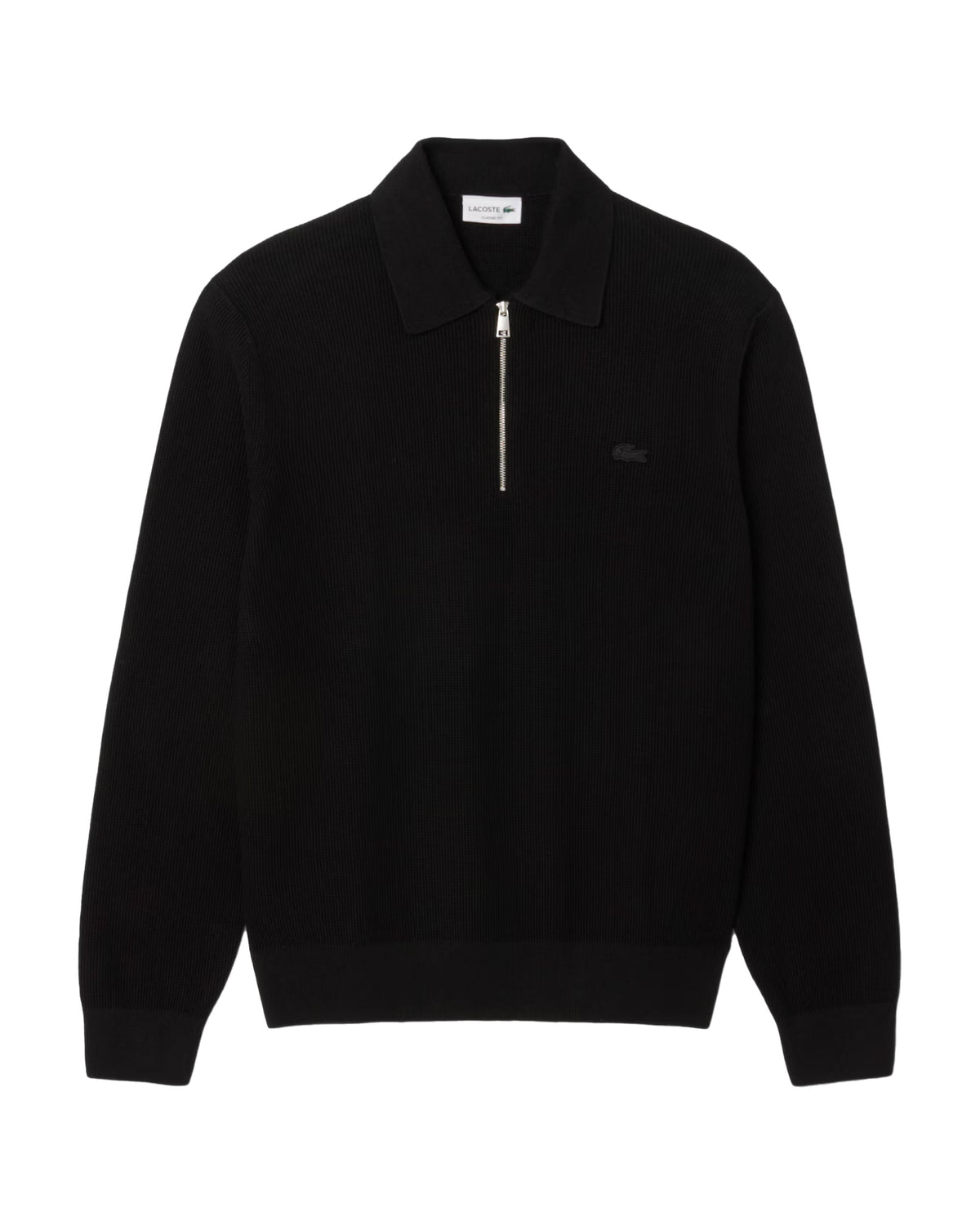 Maglione Uomo Lacoste Polo Mezza Zip Nero