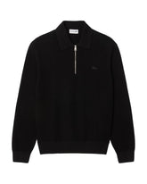 Maglione Uomo Lacoste Polo Mezza Zip Nero