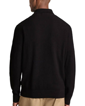Maglione Uomo Lacoste Polo Mezza Zip Nero