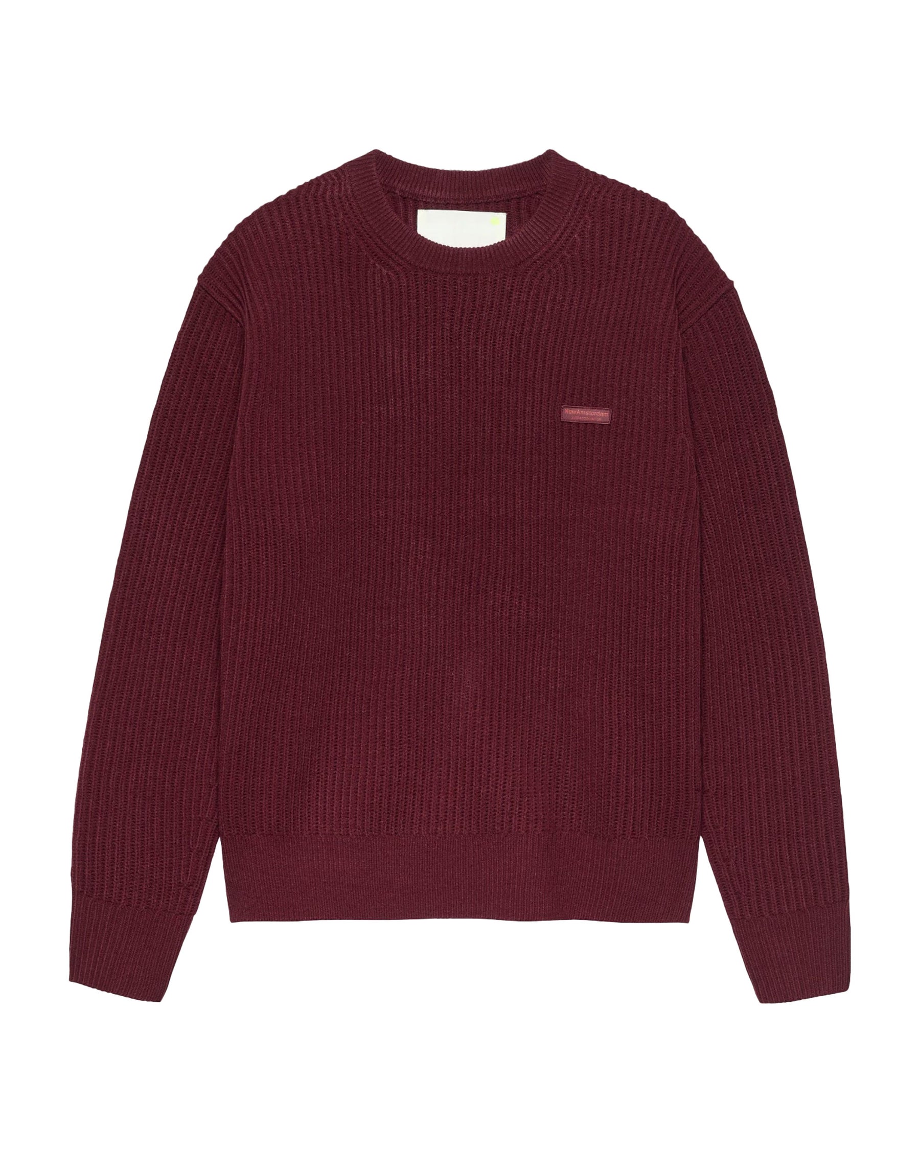 Maglione Uomo New Amsterdam Surfassociation Knitted Crewneck Burgundy