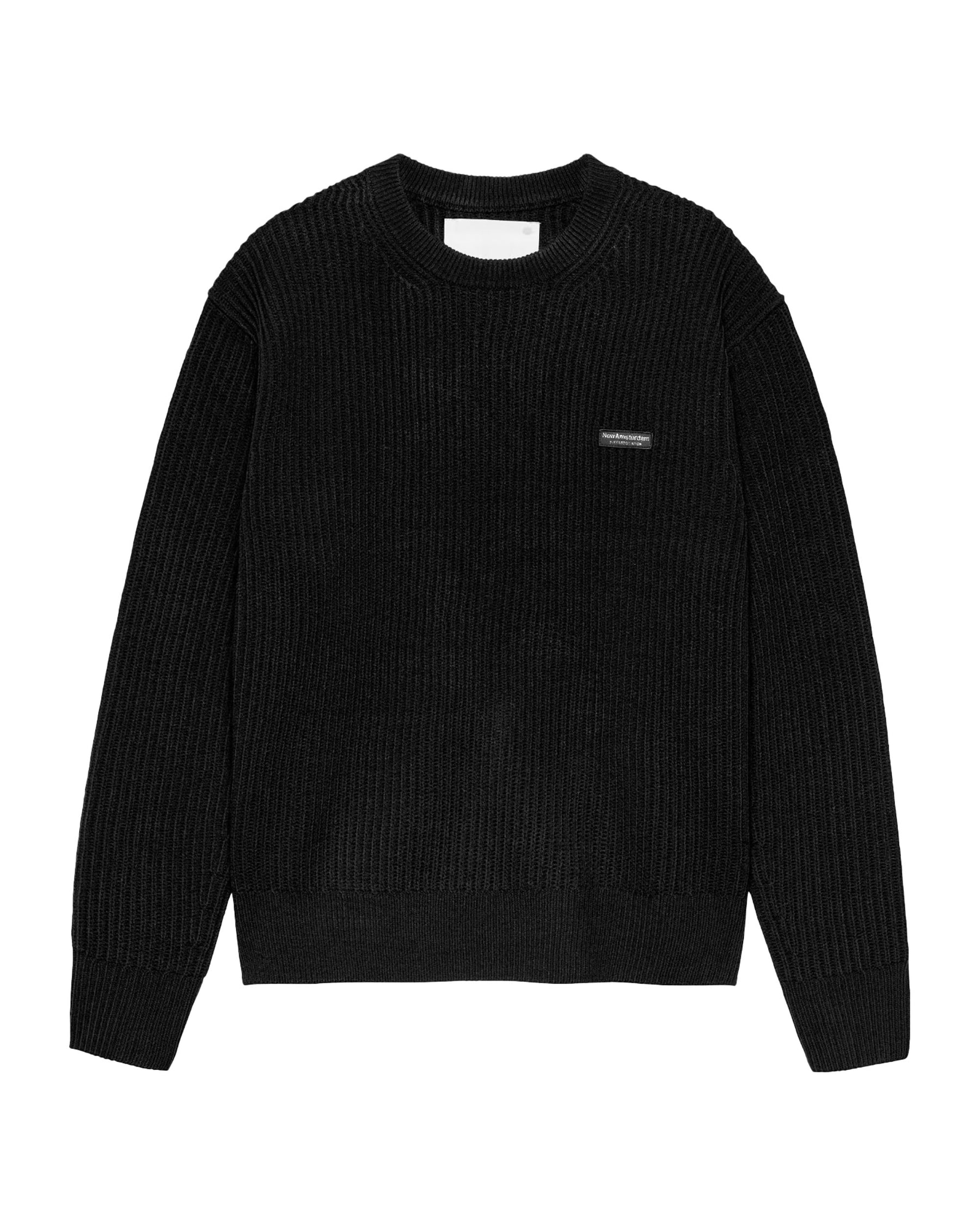 New Amsterdam Surfassociation Knitted Crewneck Men's Sweater Black