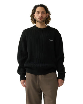 New Amsterdam Surfassociation Knitted Crewneck Men's Sweater Black