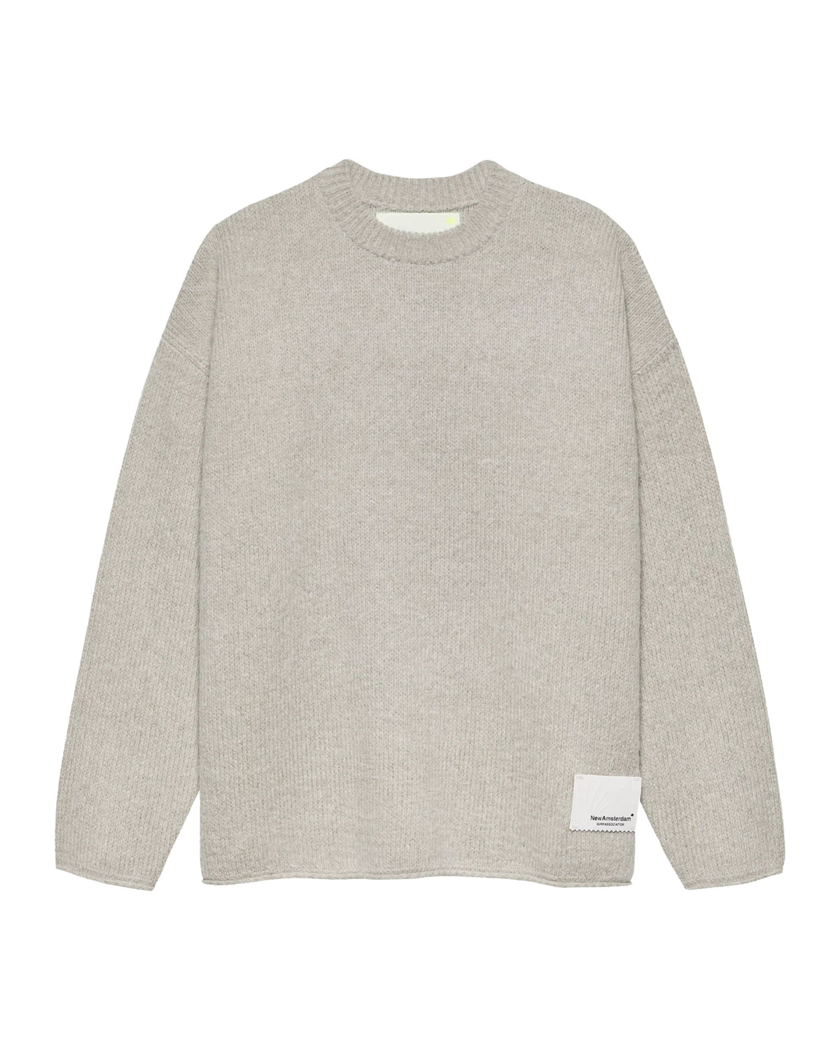 Maglione Uomo New Amsterdam Surfassociation Knitted Stamp Crewneck Grey Melange
