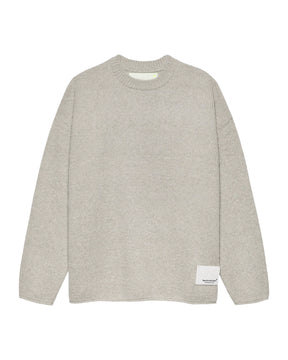 Maglione Uomo New Amsterdam Surfassociation Knitted Stamp Crewneck Grey Melange