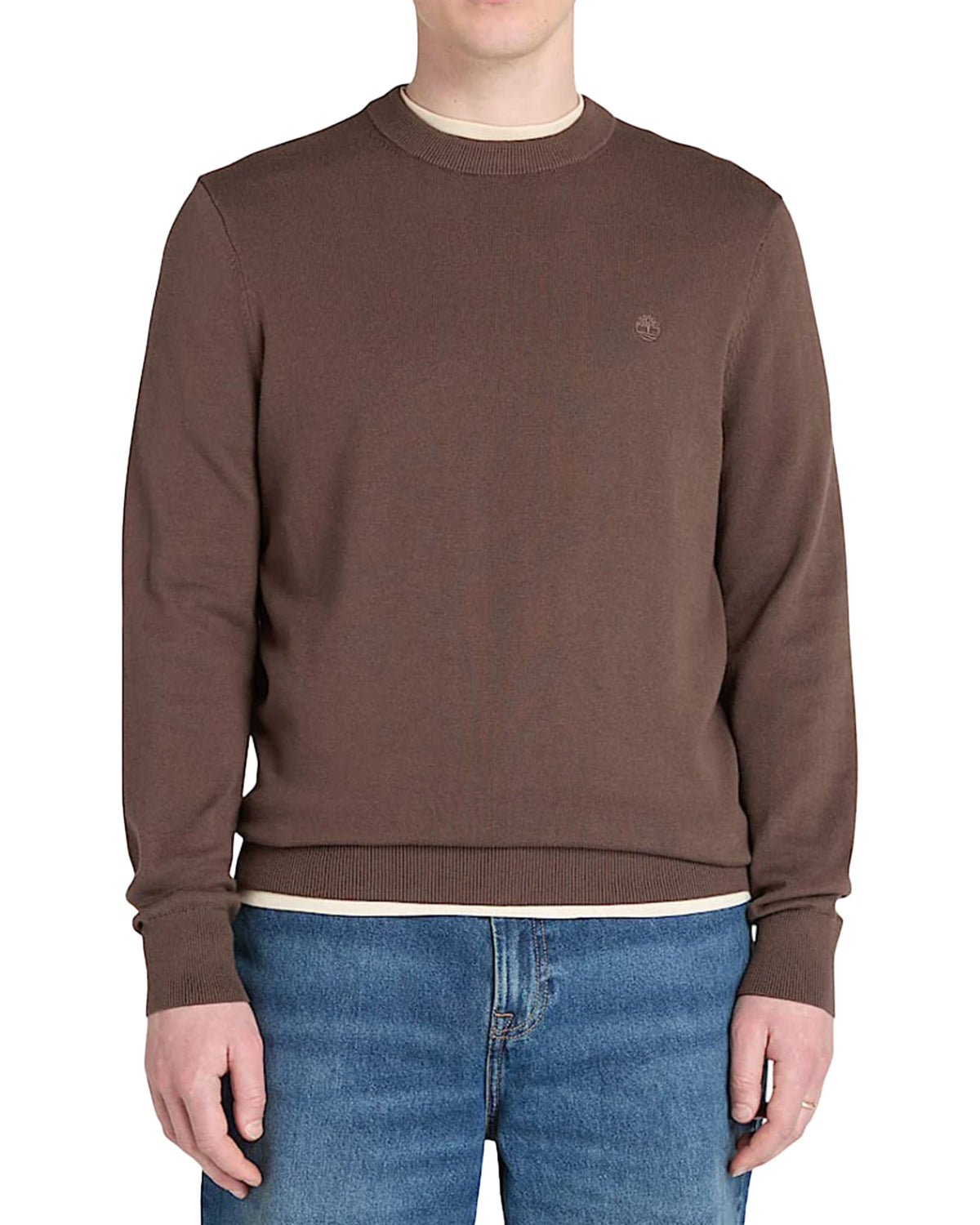 Maglione Uomo Timberland Williams River Cotton Yd Sweater Chocolate Brown