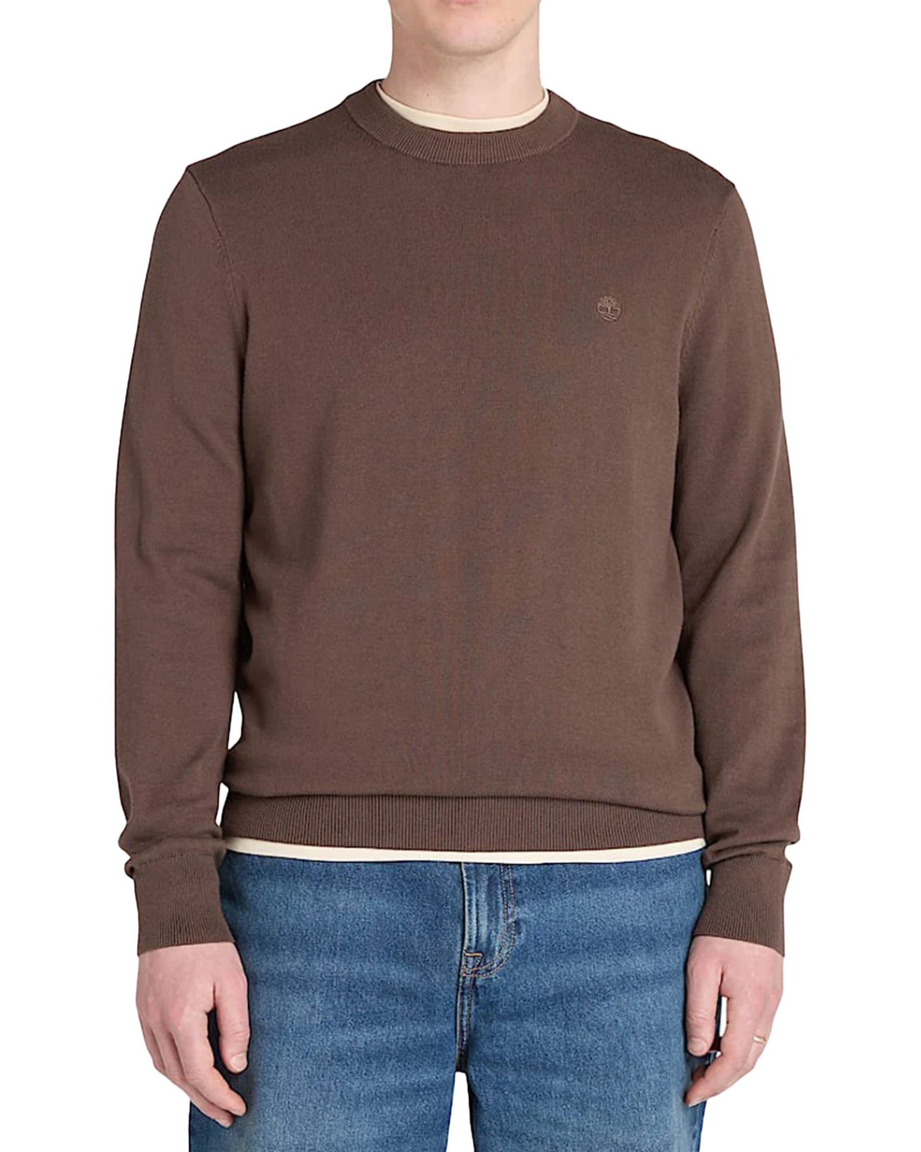 Maglione Uomo Timberland Williams River Cotton Yd Sweater Chocolate Brown