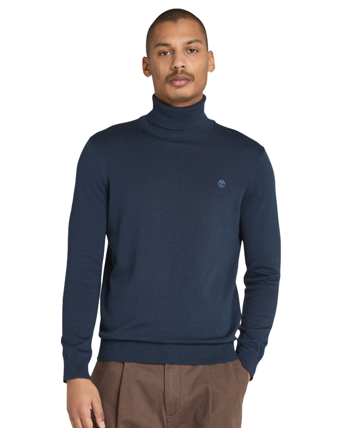 Maglione Uomo Timberland Williams River Turtle Neck Cotton Sweater Dark Sapphire
