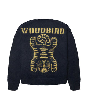Maglione Uomo Woodbird WBKoon Zip Tiger Cardigan Navy