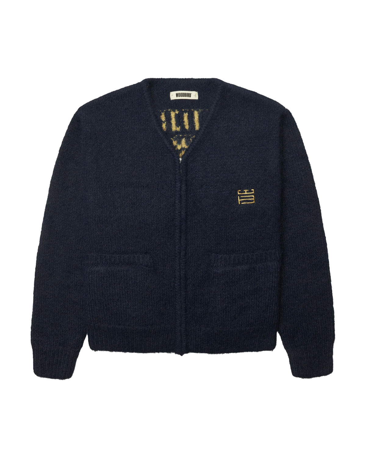 Maglione Uomo Woodbird WBKoon Zip Tiger Cardigan Navy