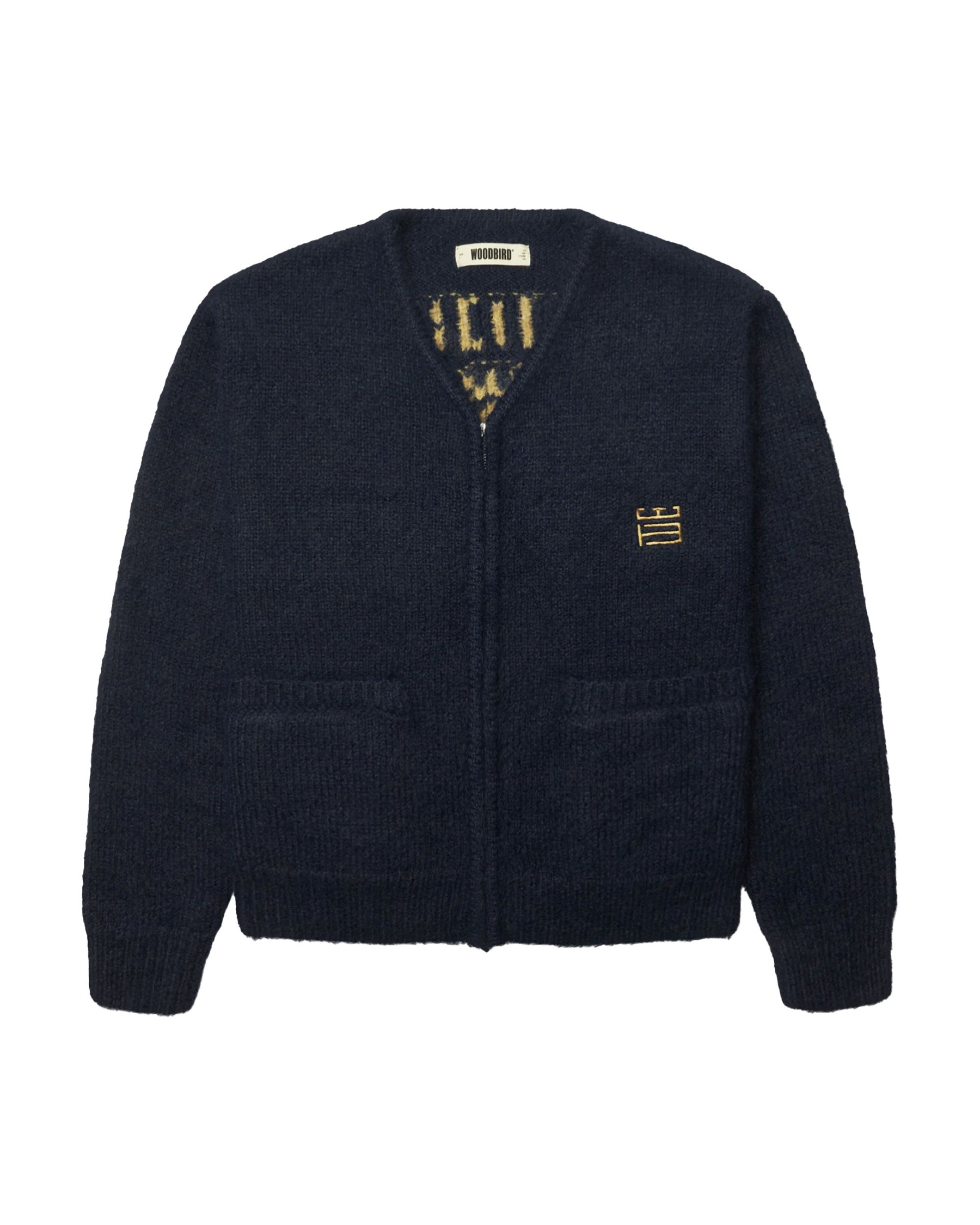 Maglione Uomo Woodbird WBKoon Zip Tiger Cardigan Navy