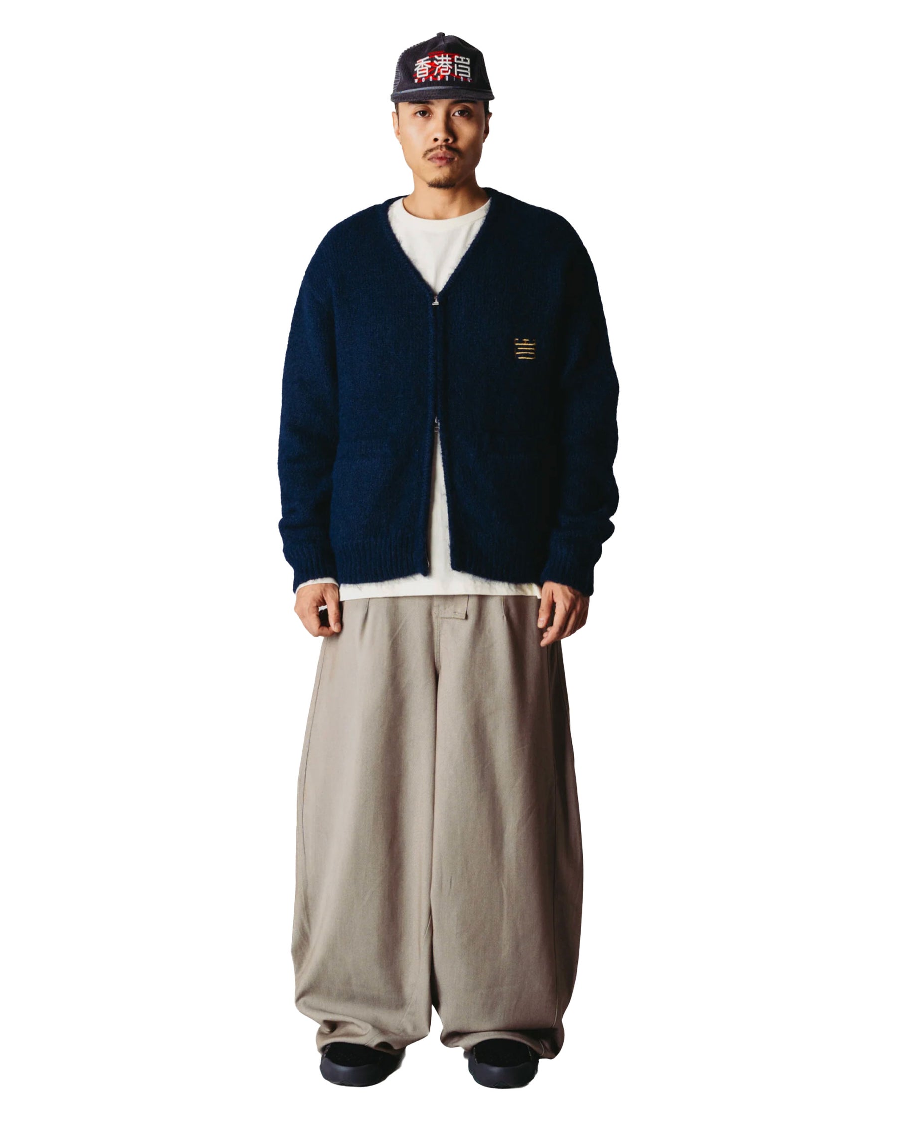 Maglione Uomo Woodbird WBKoon Zip Tiger Cardigan Navy