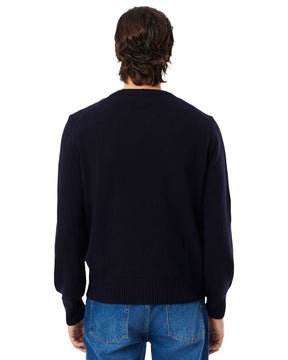 Maglione Uomo Lacoste Classic Logo Blu