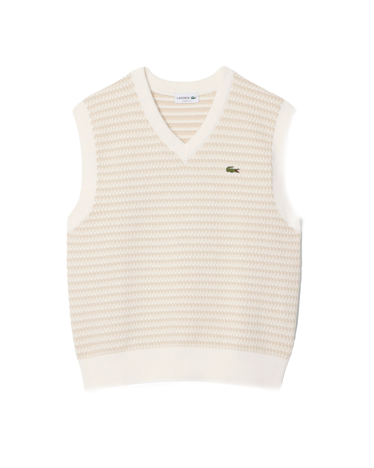 Maglione Uomo Lacoste Smanicato Jacquard Beige