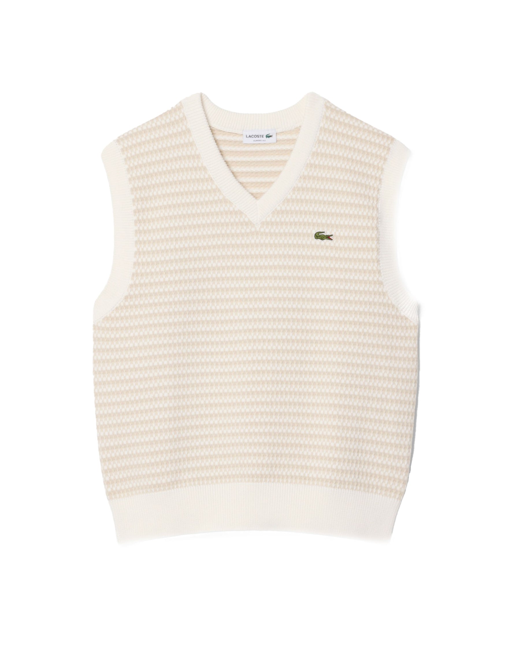Men's Lacoste Sleeveless Jacquard Sweater Beige