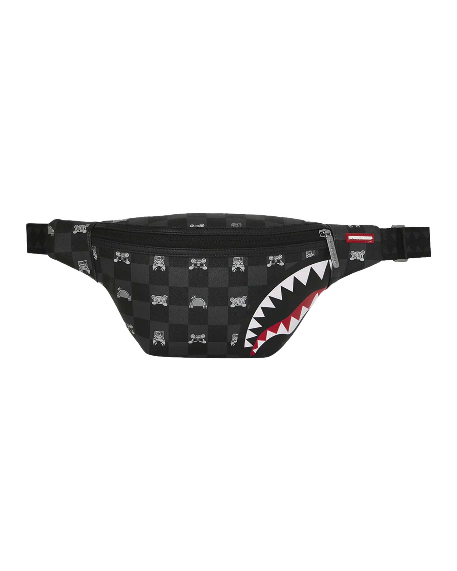 Sprayground Gray Peeking Character Check Savvy Crossbody Bum Bag