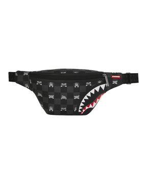 Sprayground Gray Peeking Character Check Savvy Crossbody Bum Bag