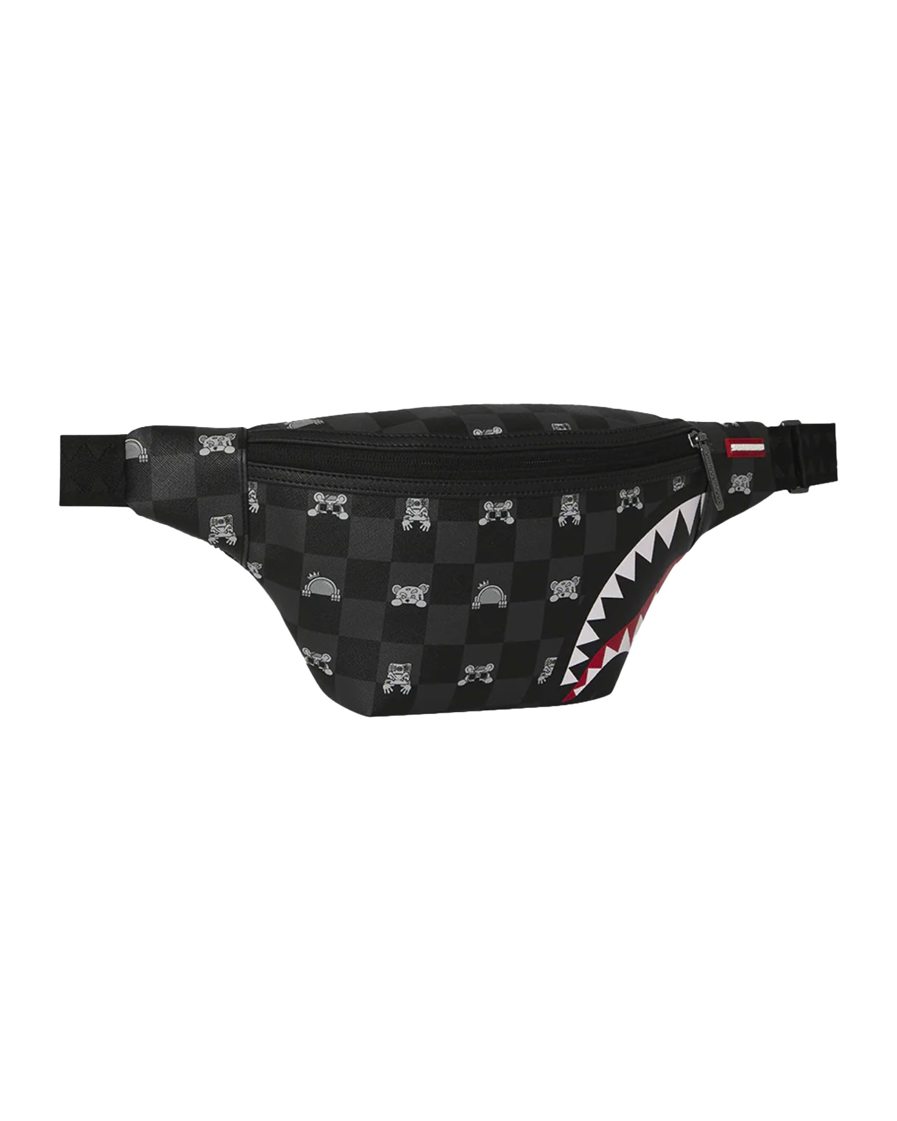 Sprayground Gray Peeking Character Check Savvy Crossbody Bum Bag
