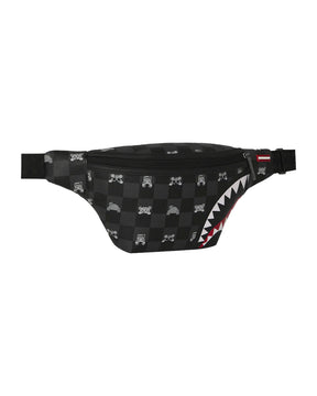 Sprayground Gray Peeking Character Check Savvy Crossbody Bum Bag