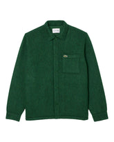 Overshirt Uomo Lacoste In Feltro Misto Lana Verde