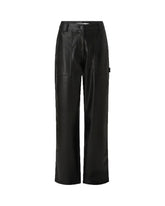 Pantalone Donna Clavin Klein Faux Leather High Rise Straight Nero
