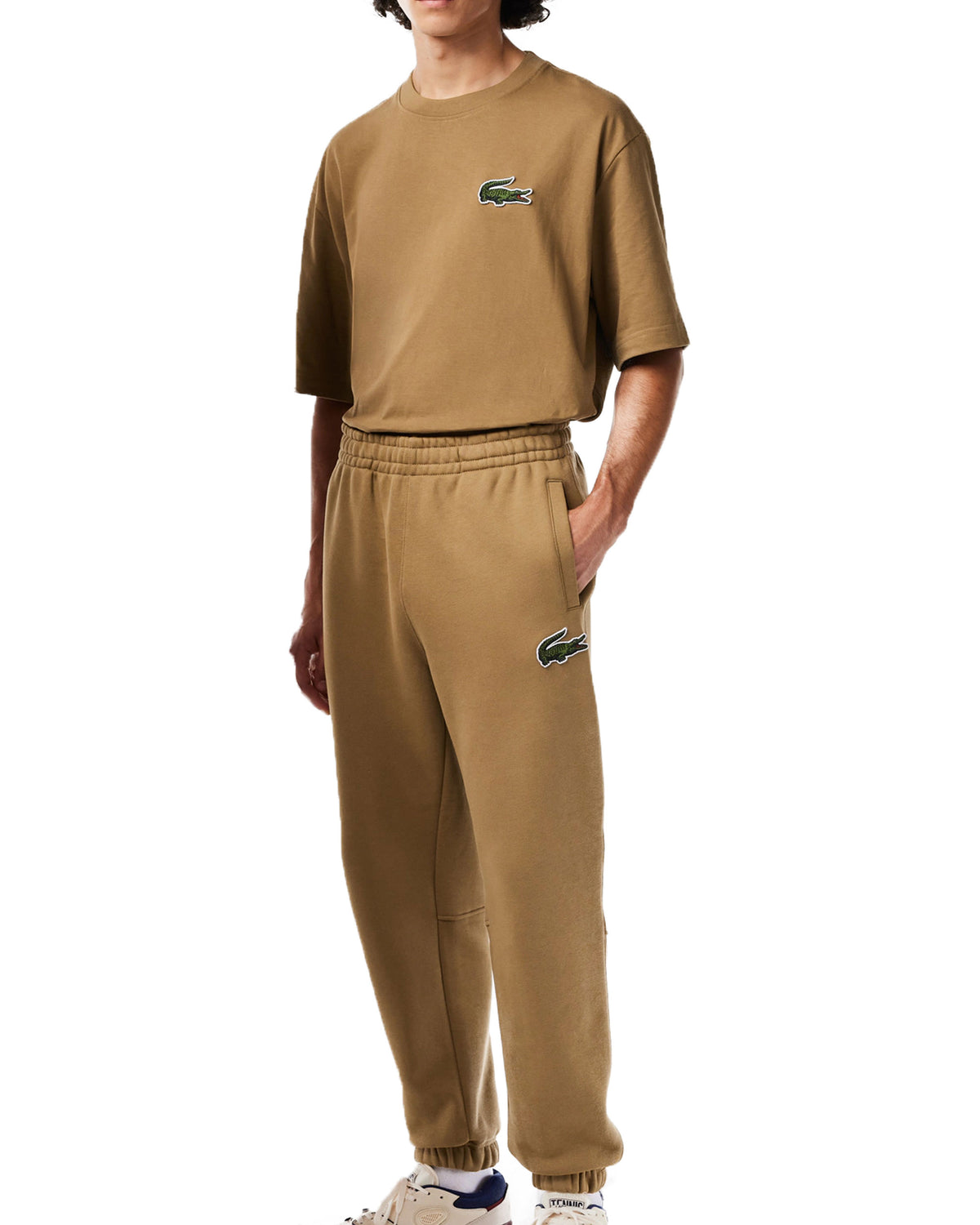 Man Trousers Lacoste Big Logo Brown