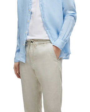 Pantalone Uomo Boss Lino Sanderson Light Beige