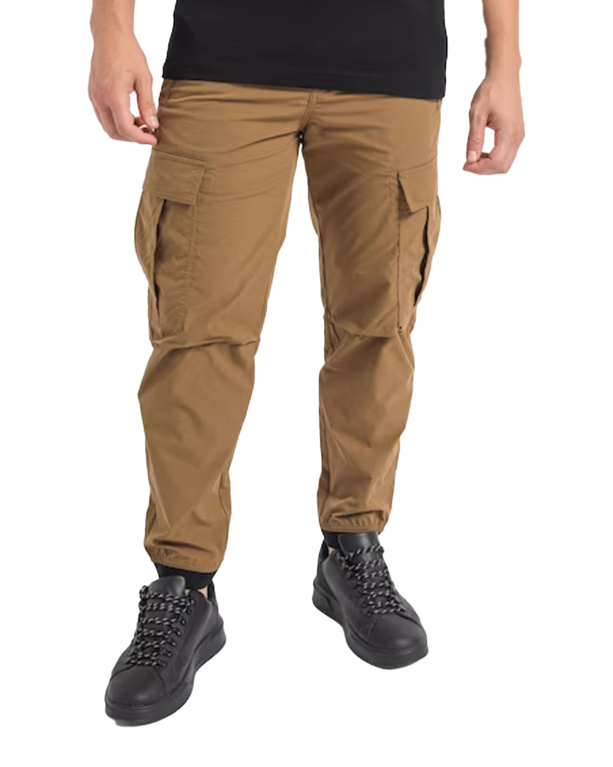 Man Trousers Boss Sisla 4 Cargo Tape Open Beige